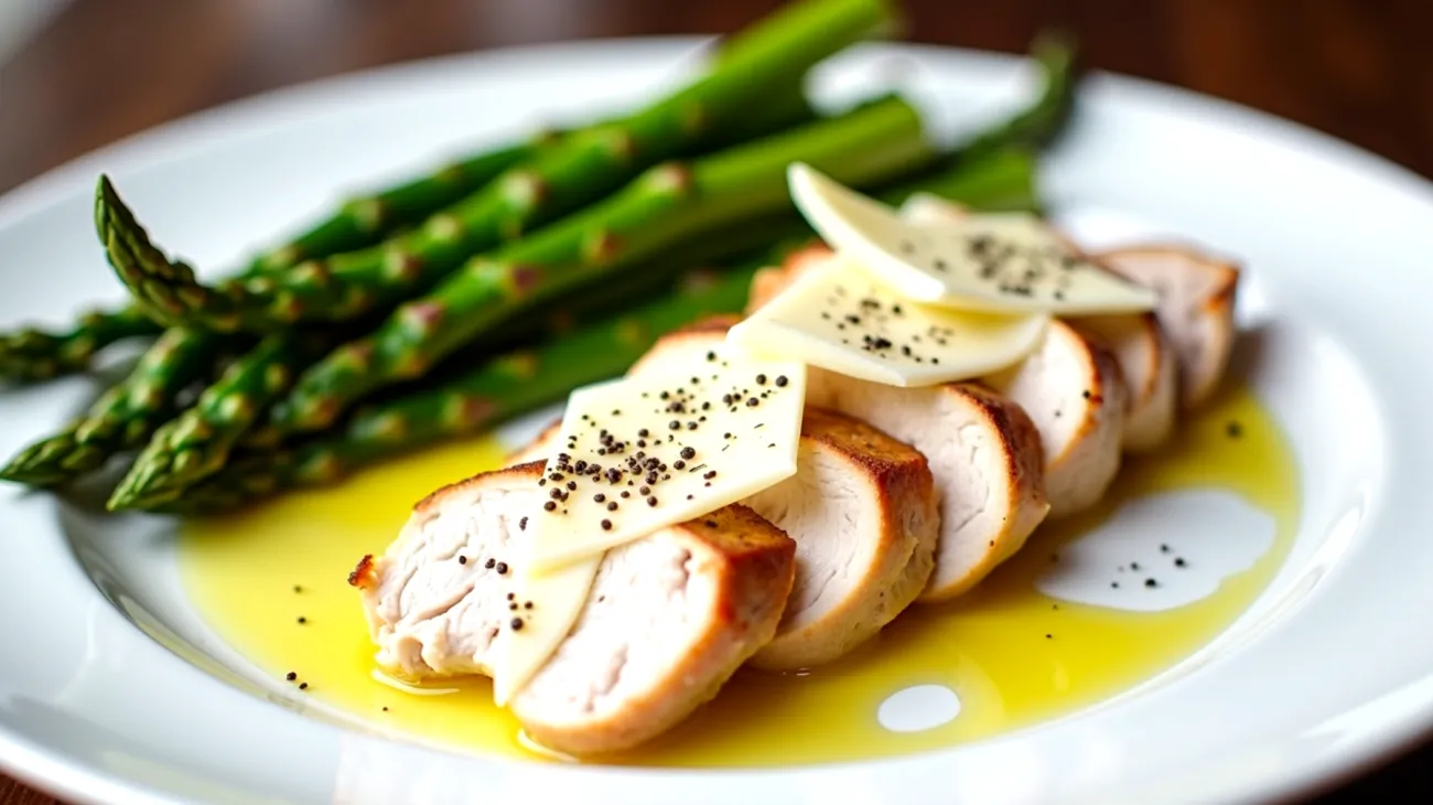 Tagliata di pollo pecorino asparagi croccanti"