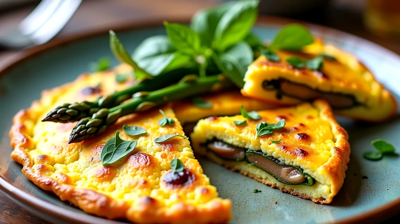 frittata con alici asparagi croccanti uova pecorino romano DOP"